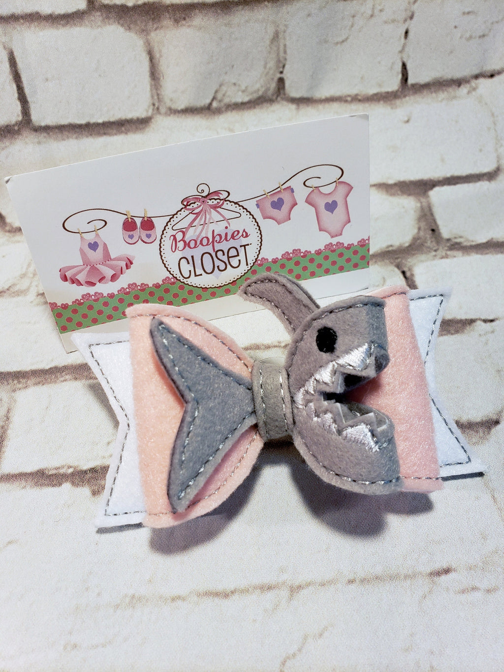Shark Attack 3D Felt Hair Bow – Shark Week Barrette or Headband for Girls, Kids & Pets
