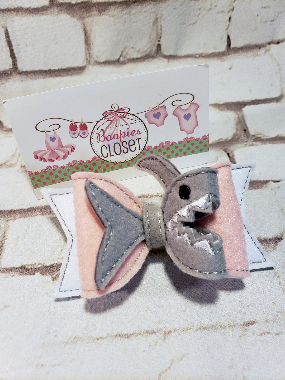 Shark Attack 3D Felt Hair Bow – Shark Week Barrette or Headband for Girls, Kids & Pets