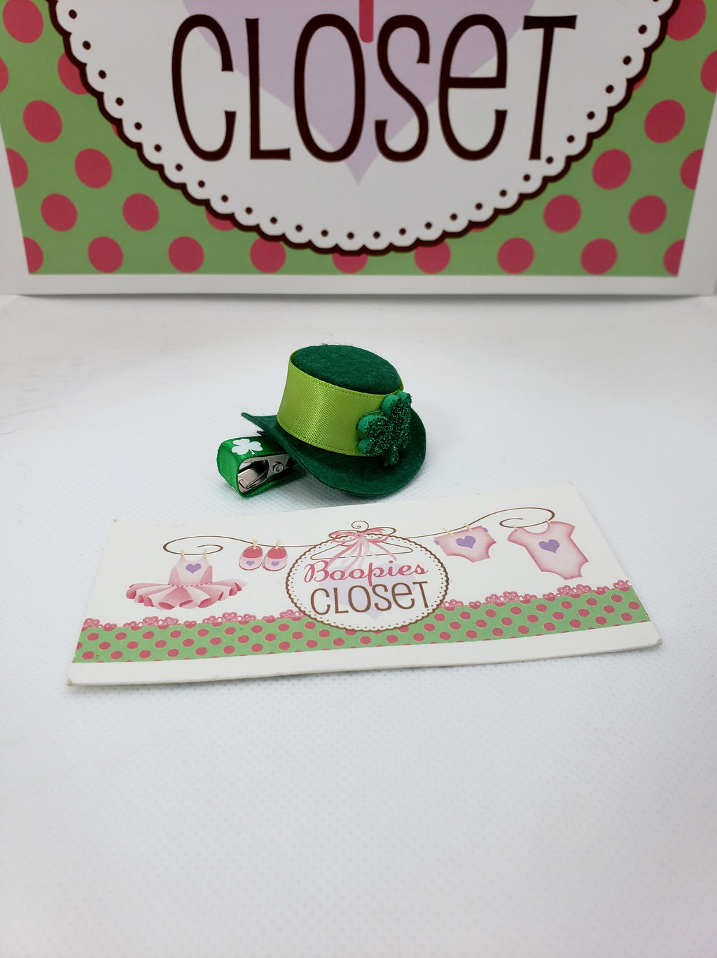 St. Patrick's Day Mini Top Hat Barrette – Green Felt Shamrock Hair Clip for Adults, Kids & Pets