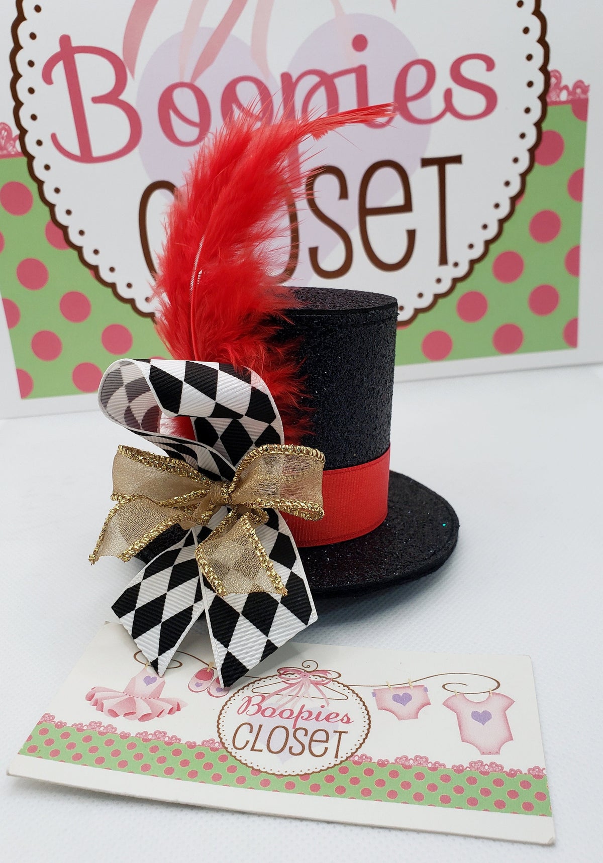Ringmaster Sparkle Mini Top Hat – Circus Costume Headband with Feather Accent for Adults & Kids