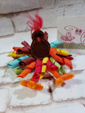 Thanksgiving Turkey Hair Barrette – Curly Ribbon Hair Clip for Kids & Pets, Holiday Hair Accessory