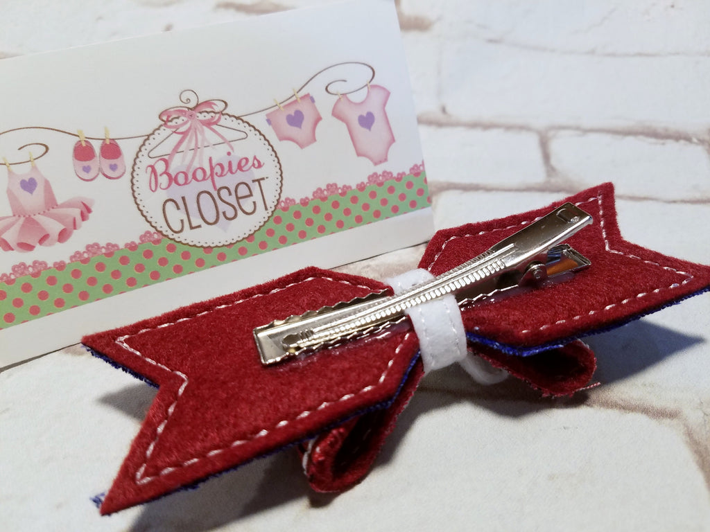 Cowgirl Denim Hair Bow – Cow Print Bandanna Western Barrette for Women, Girls & Pets