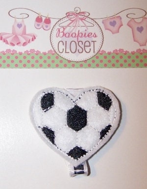 Sports Heart Felt Barrette – Cute Hair Clip for Girls, Athletic Valentine's Day Hair Accessory