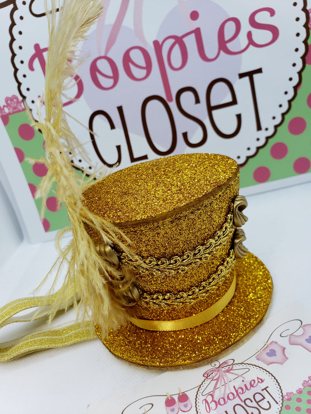 Sparkle Military Mini Top Hat – Gold Braid & Feather Finish Majorette Hat for Adults & Kids
