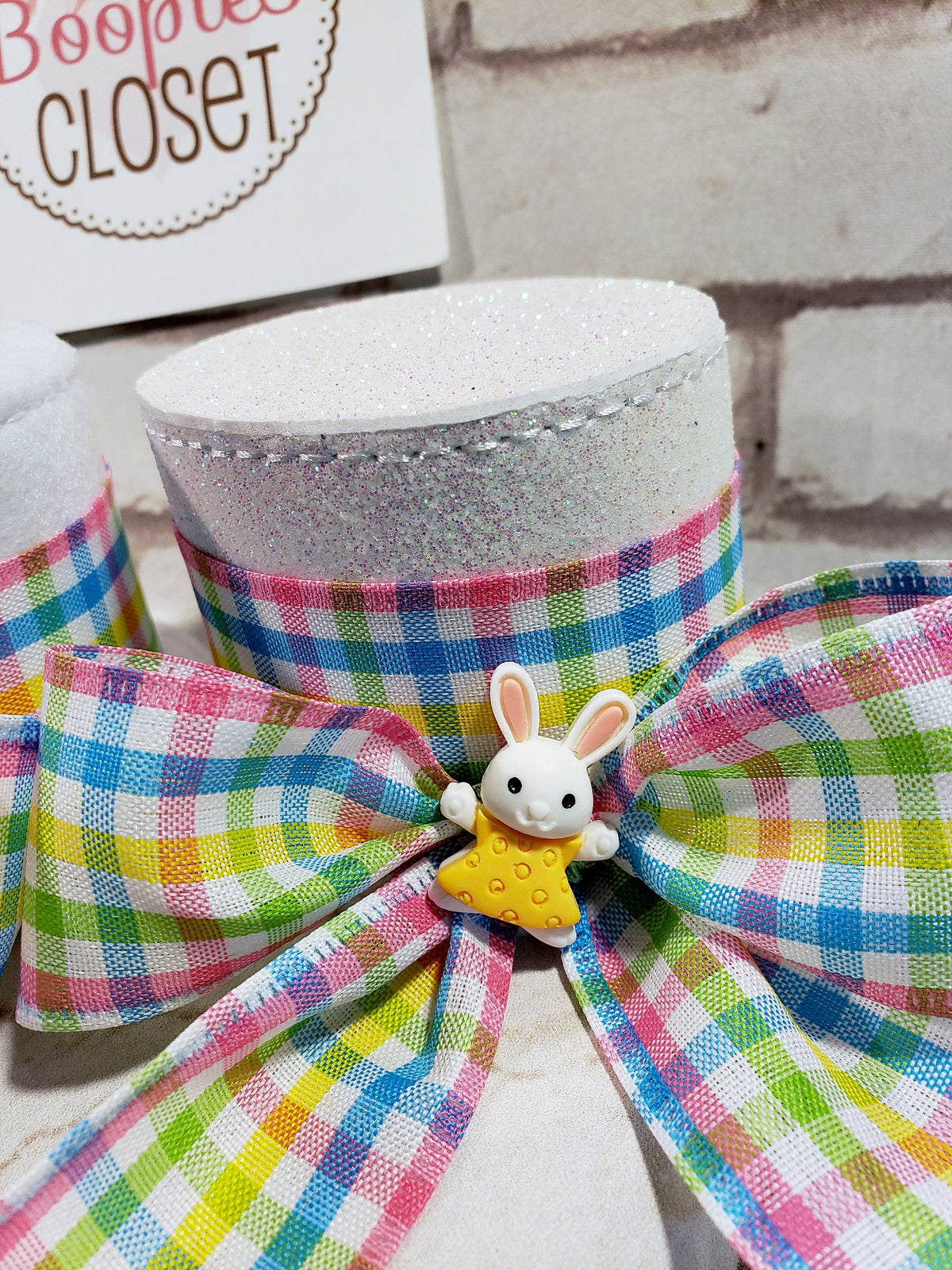 Easter Mini Top Hat Headband – Pastel Gingham Bow & Bunny Accent for Women, Girls & Pets