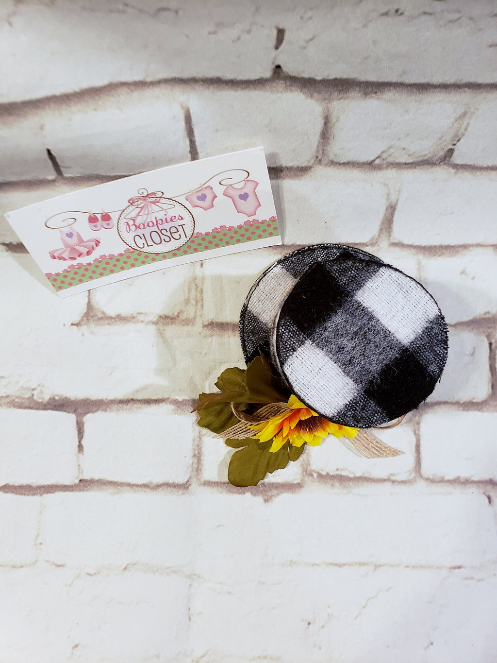 Buffalo Sunflower Mini Top Hat – Fall Hat with Burlap Bow for Adults, Kids & Pets, Harvest Fascinator