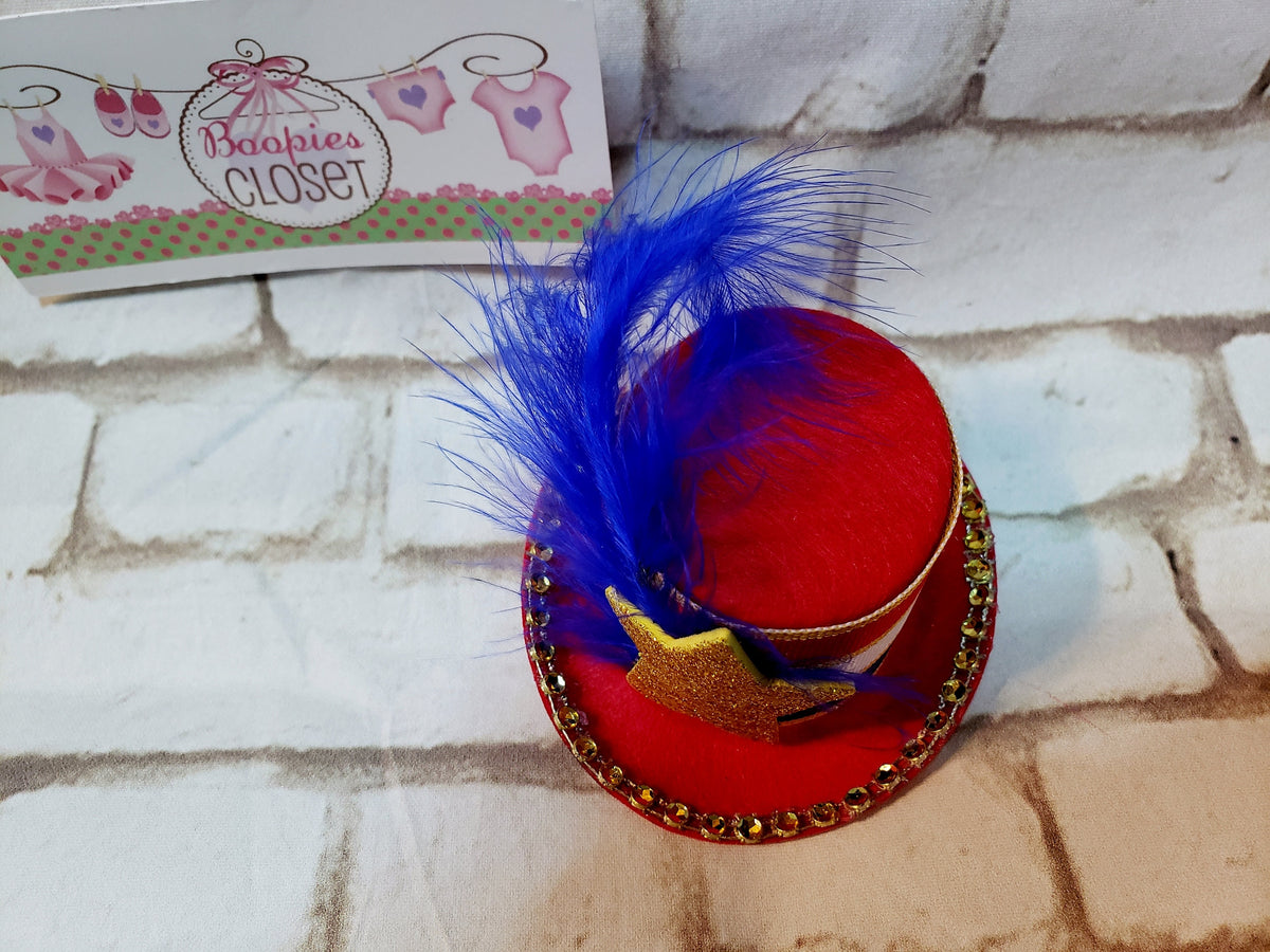 Patriotic Mini Top Hat Headband – Uncle Sam 4th of July Hat with Gold Star, Americana Costume