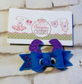 Blue Monster 3D Felt Bow – Halloween Barrette, Headband or Pet Bowtie for Kids & Babies