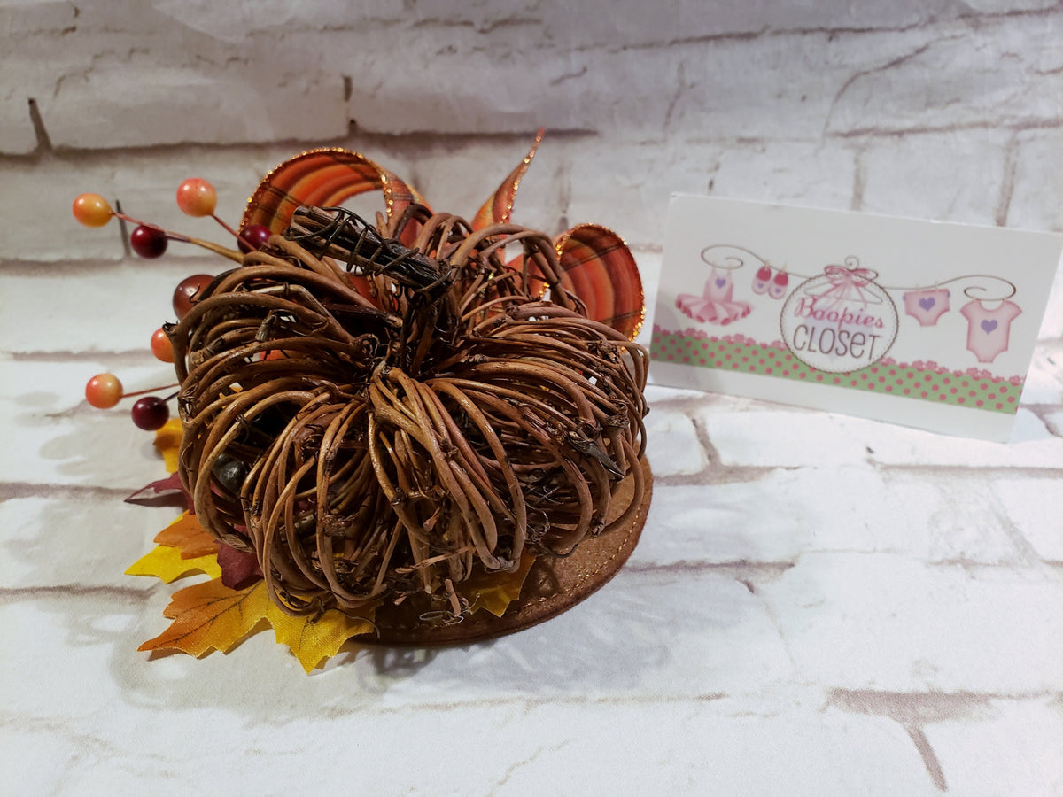 Pumpkin Festival Fascinator – Fall Pumpkin Picking Mini Hat for Adults & Kids, Thanksgiving Headpiece
