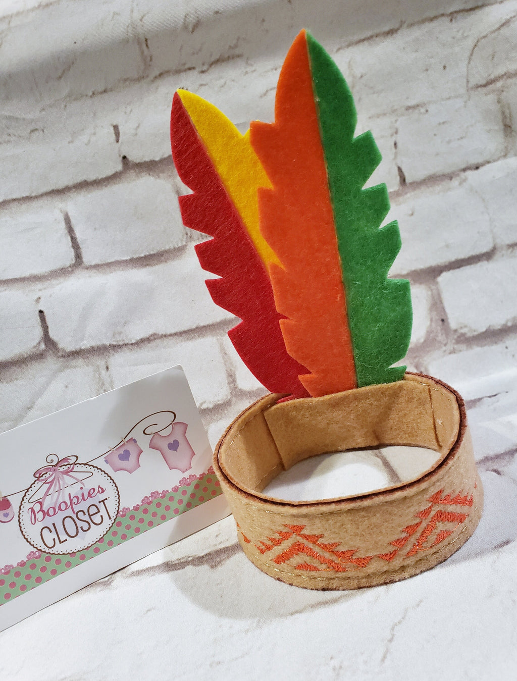 Native American Mini Feather Headband – Thanksgiving Costume Hat for Adults, Kids & Pets