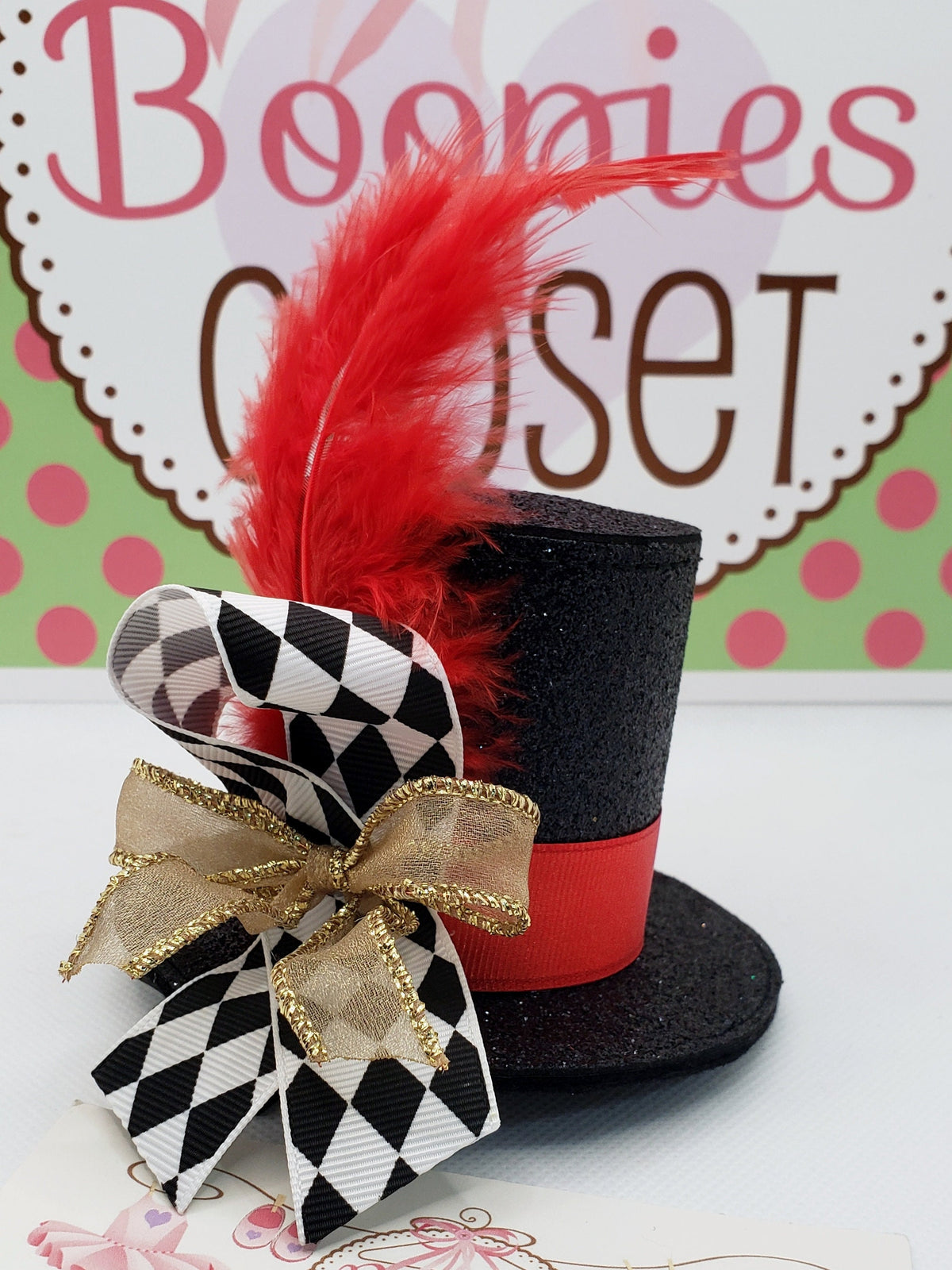 Ringmaster Sparkle Mini Top Hat – Circus Costume Headband with Feather Accent for Adults & Kids