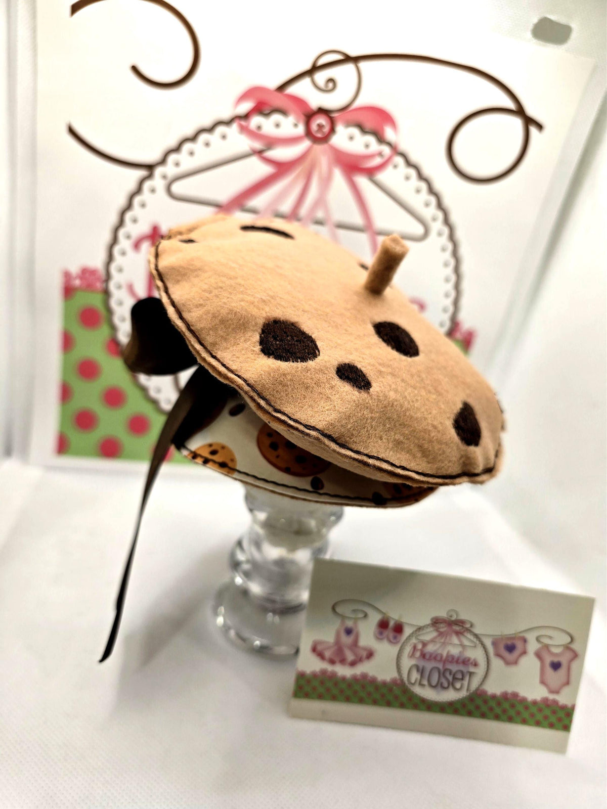 Chocolate Chip Cookie Beret Fascinator – Food Themed Mini Hat for Adults, Kids & Pets, Novelty Headpiece