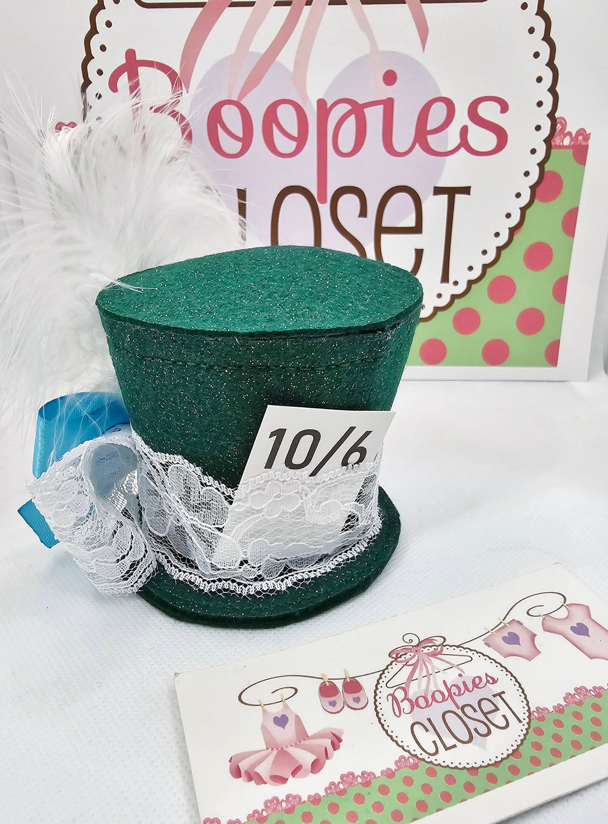 Emerald Sparkle Mad Hatter Mini Top Hat – Green Blue & Gold Fascinator, Alice in Wonderland Costume