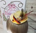 Straw Oktoberfest Mini Fedora Hat – German Beer Festival Costume Hat for Adults, Bavarian Headpiece