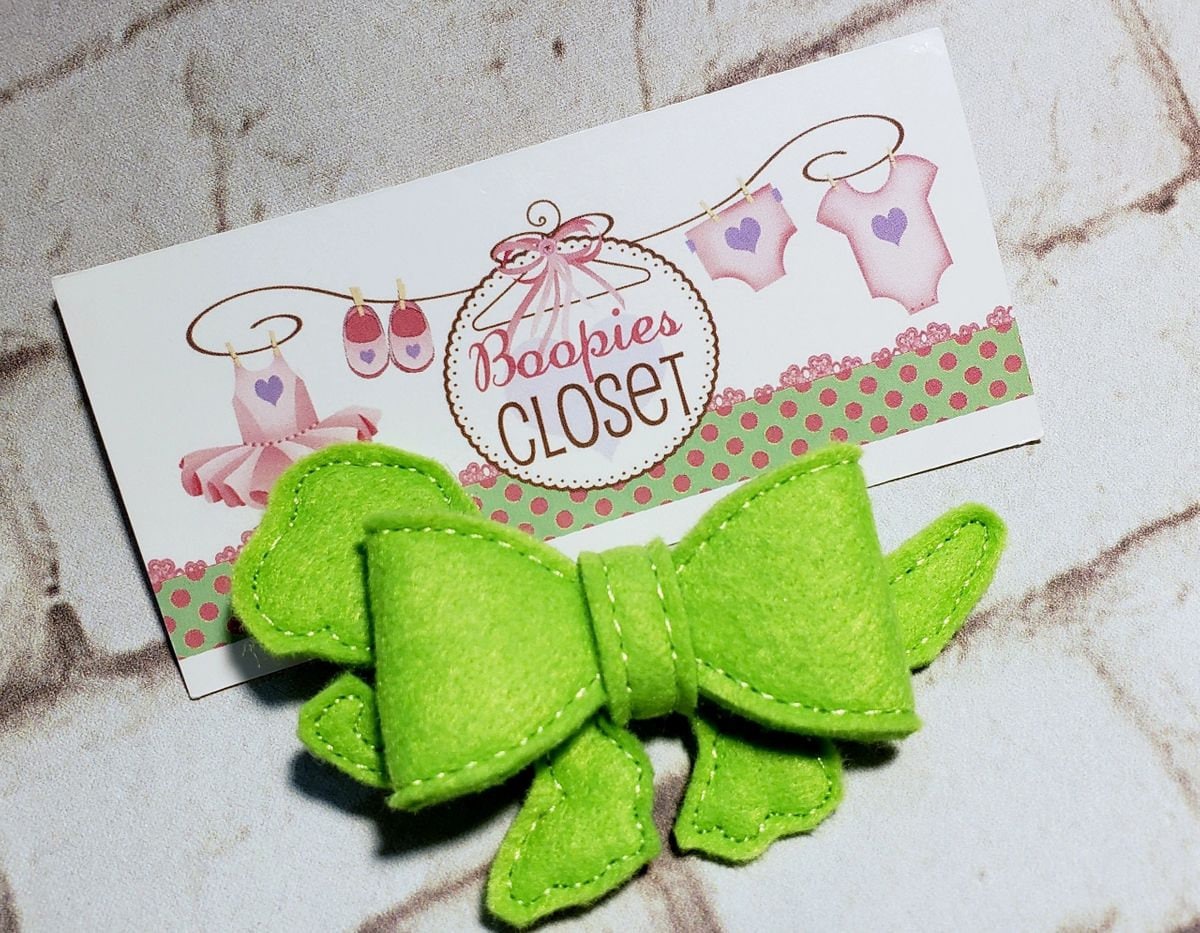 Dinosaur 3D Embroidered Felt Bow – Dino Hair Clip or Pet Bowtie for Kids & Babies, Prehistoric Accessory