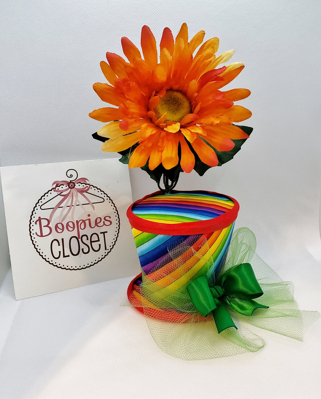 Rainbow Flower Pot Mini Top Hat – Dance & Parade Costume Hat for Adults, Kids & Pets