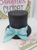 Oversized Mini Top Hat – Gothic Victorian Steampunk Headpiece with Ribbon, Costume Fascinator