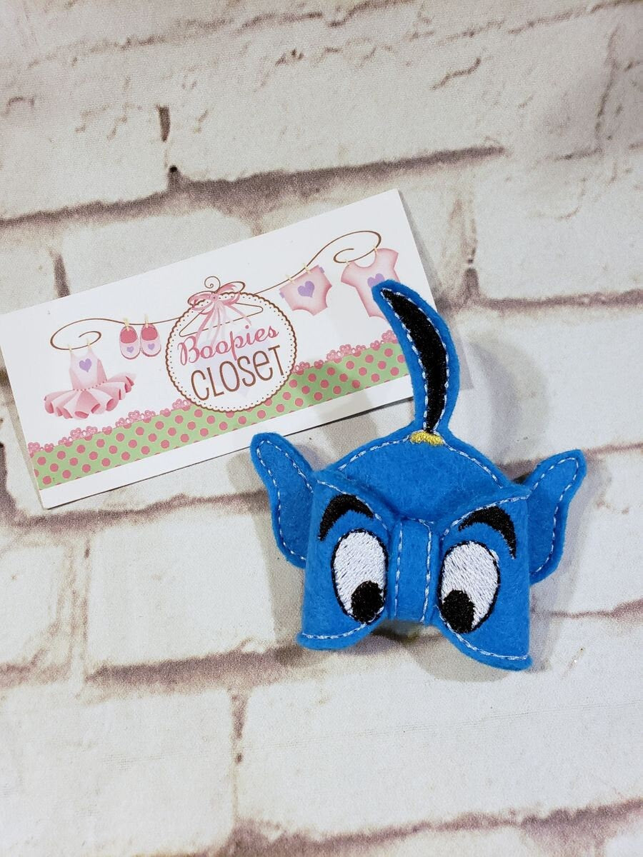 Arabian Nights 3D Embroidered Bow – Genie & Magic Carpet Aladdin Themed Hair Accessory for Kids