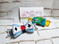Alice in Wonderland 3D Embroidered Bow – Mad Hatter & Queen of Hearts Headband for Girls & Kids