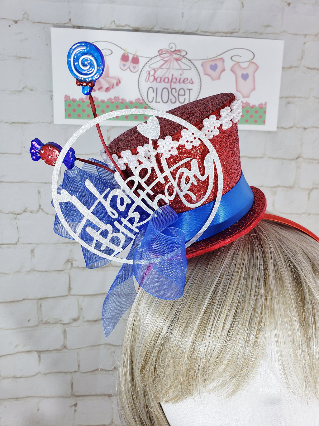 Purple Candy Birthday Sparkle Mini Top Hat – Party Costume Hat for Adults, Kids & Pets
