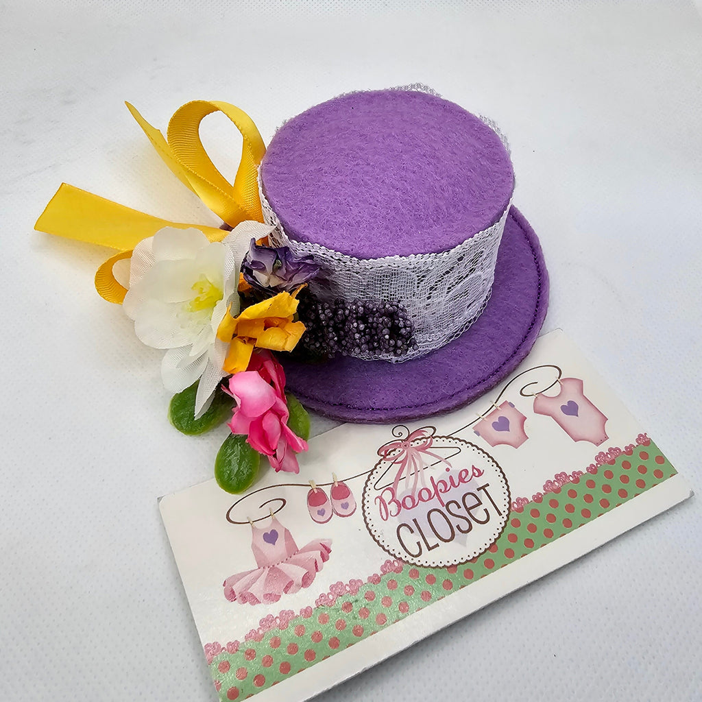 Spring Flower Mini Hat – Lace Easter Bonnet Party Hat for Women, Girls & Pets, Garden Fascinator