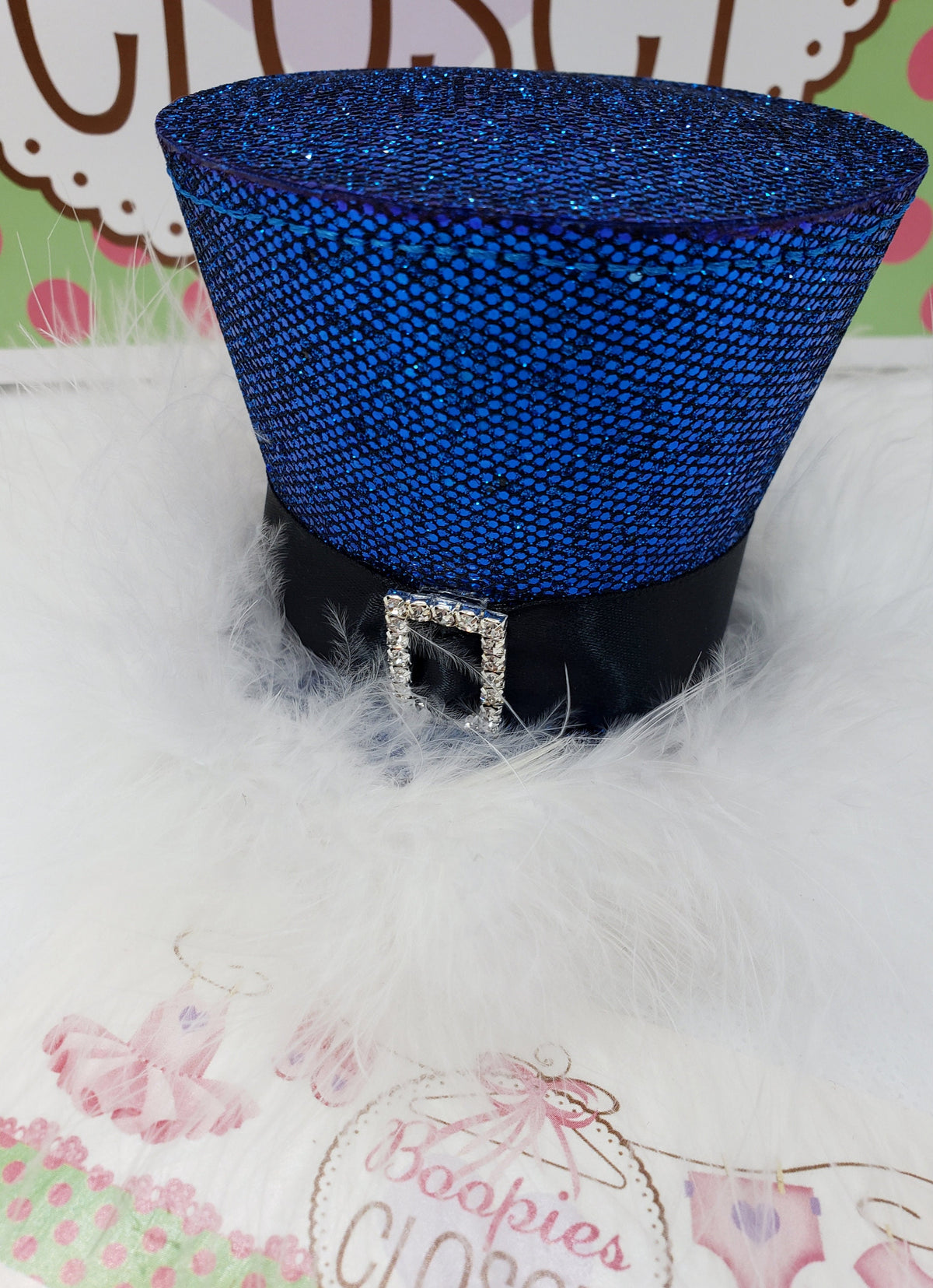 Sparkle Elf Mini Top Hat – Holiday Marabou Fur Headband for Adults, Kids & Pets, Christmas Hat