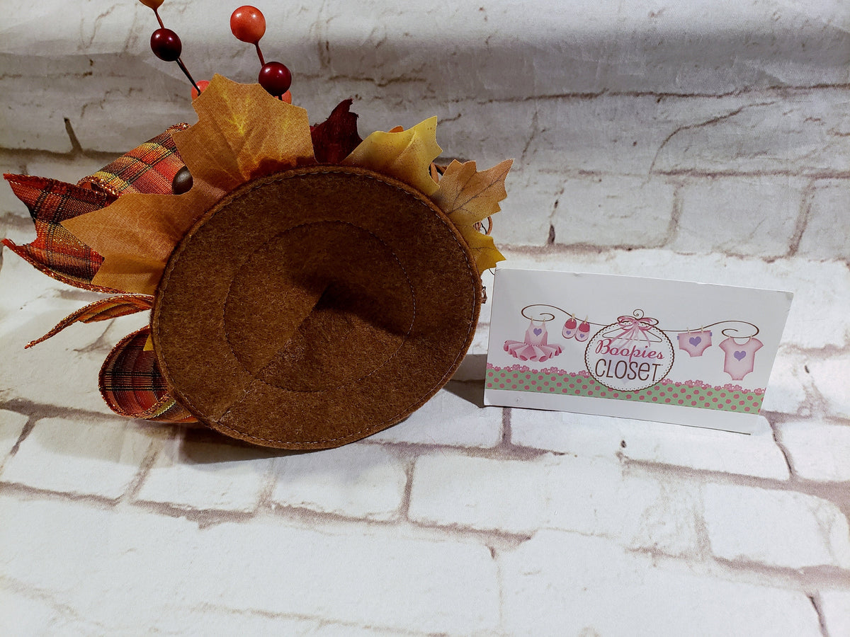 Pumpkin Festival Fascinator – Fall Pumpkin Picking Mini Hat for Adults & Kids, Thanksgiving Headpiece