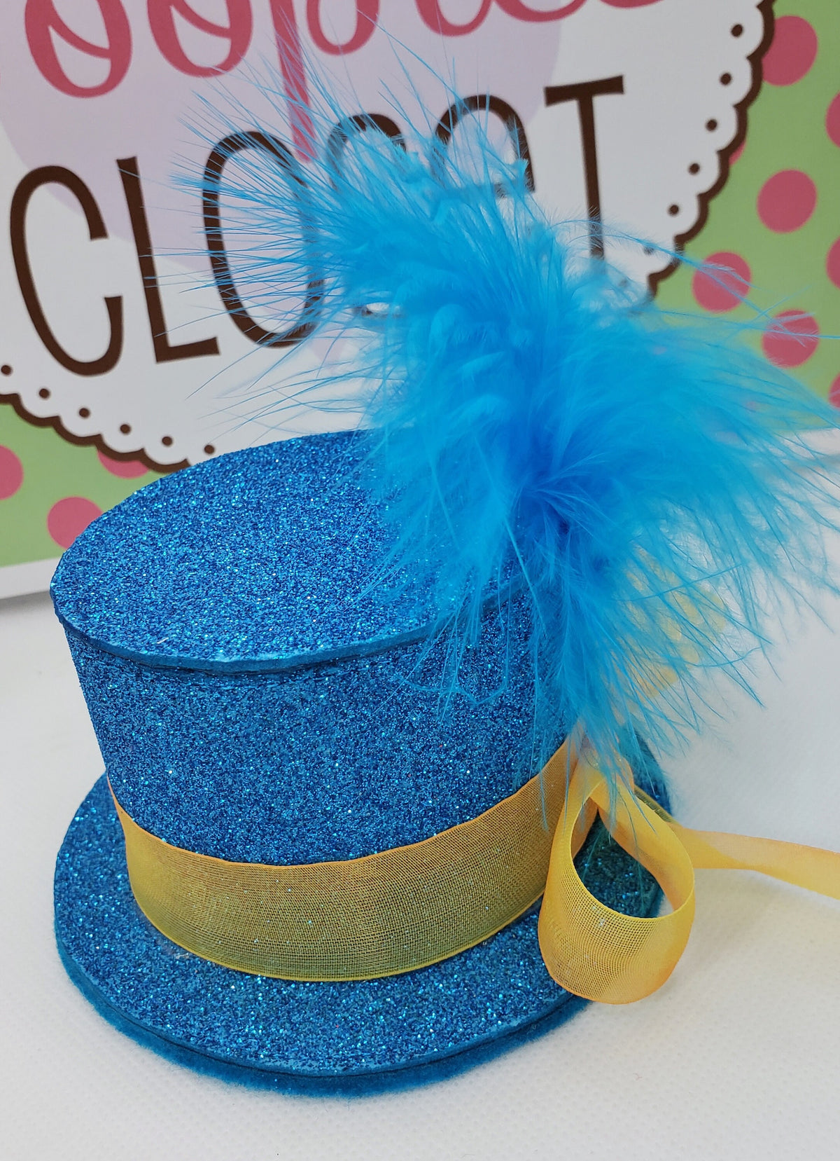 Sparkle Feathered Mini Top Hat – Derby Fascinator for Women, Adults & Kids, Costume Party Hat