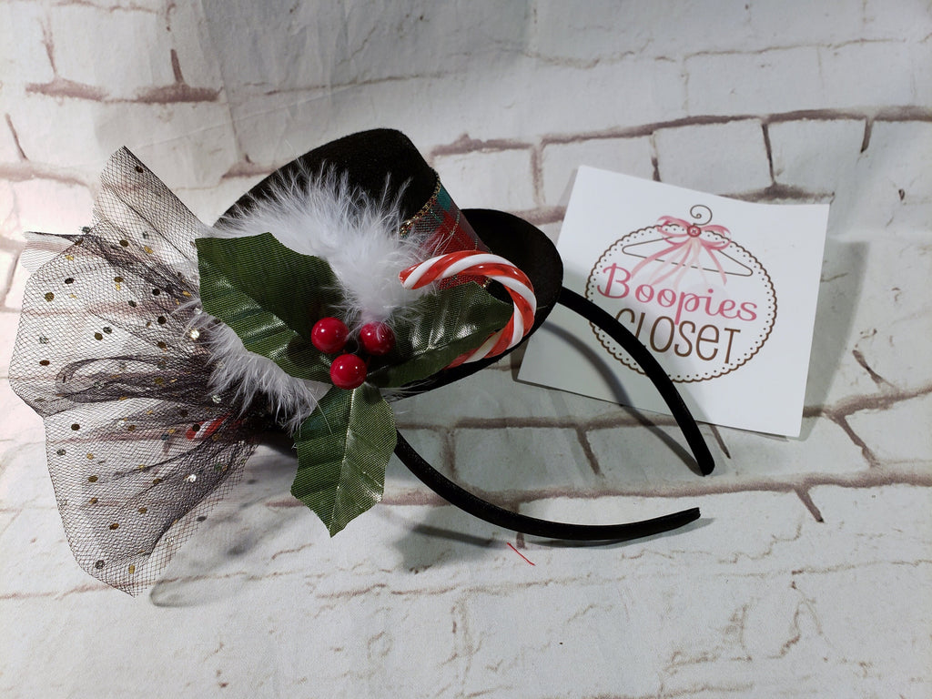 Christmas Caroler Mini Top Hat Headband – Holiday Costume Hat for Adults, Kids & Pets