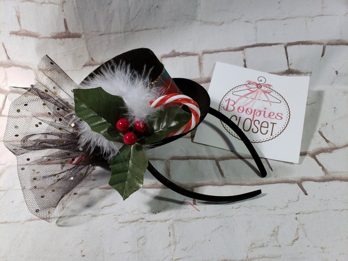 Christmas Caroler Mini Top Hat Headband – Holiday Costume Hat for Adults, Kids & Pets