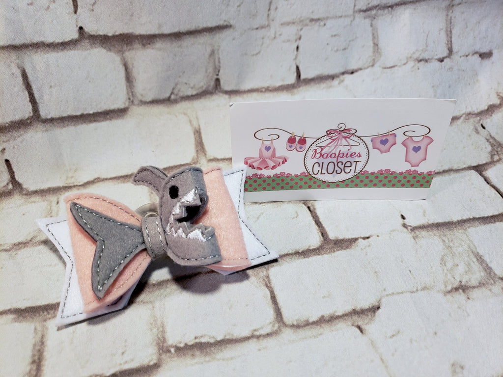 Shark Attack 3D Felt Hair Bow – Shark Week Barrette or Headband for Girls, Kids & Pets
