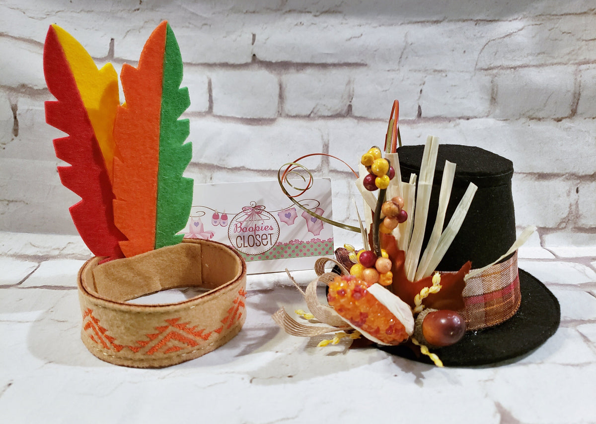 Pilgrim Mini Flat Top Hat – Thanksgiving Costume Hat for Adults, Kids & Pets, Holiday Decor Hat