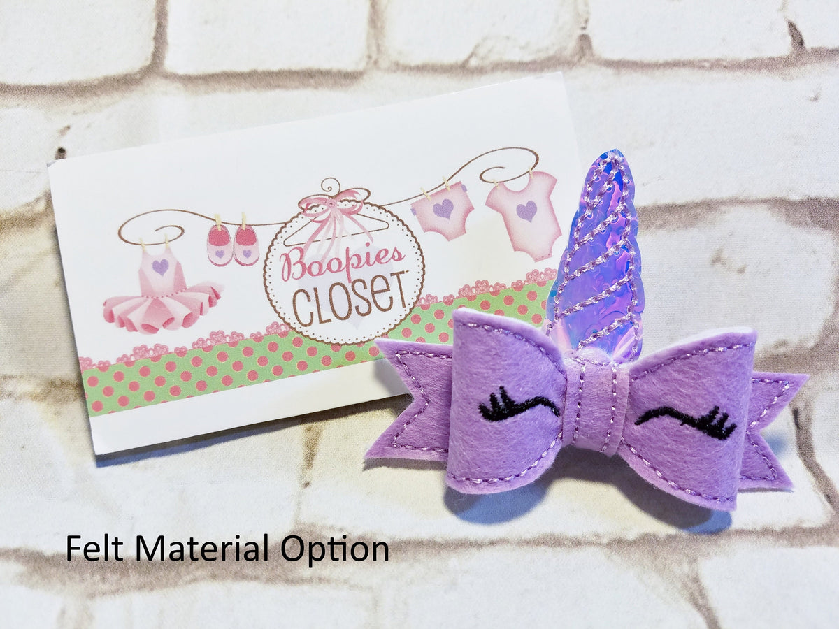 Unicorn 3D Felt Bow Headband – Magical Hair Barrette or Alligator Clip for Girls & Kids