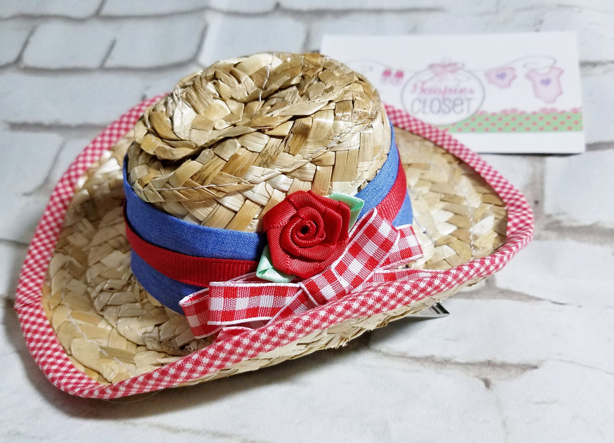 Straw Mini Cowboy Hat – Western Cowgirl Costume Hat for Adults, Kids & Pets, Rodeo Headpiece