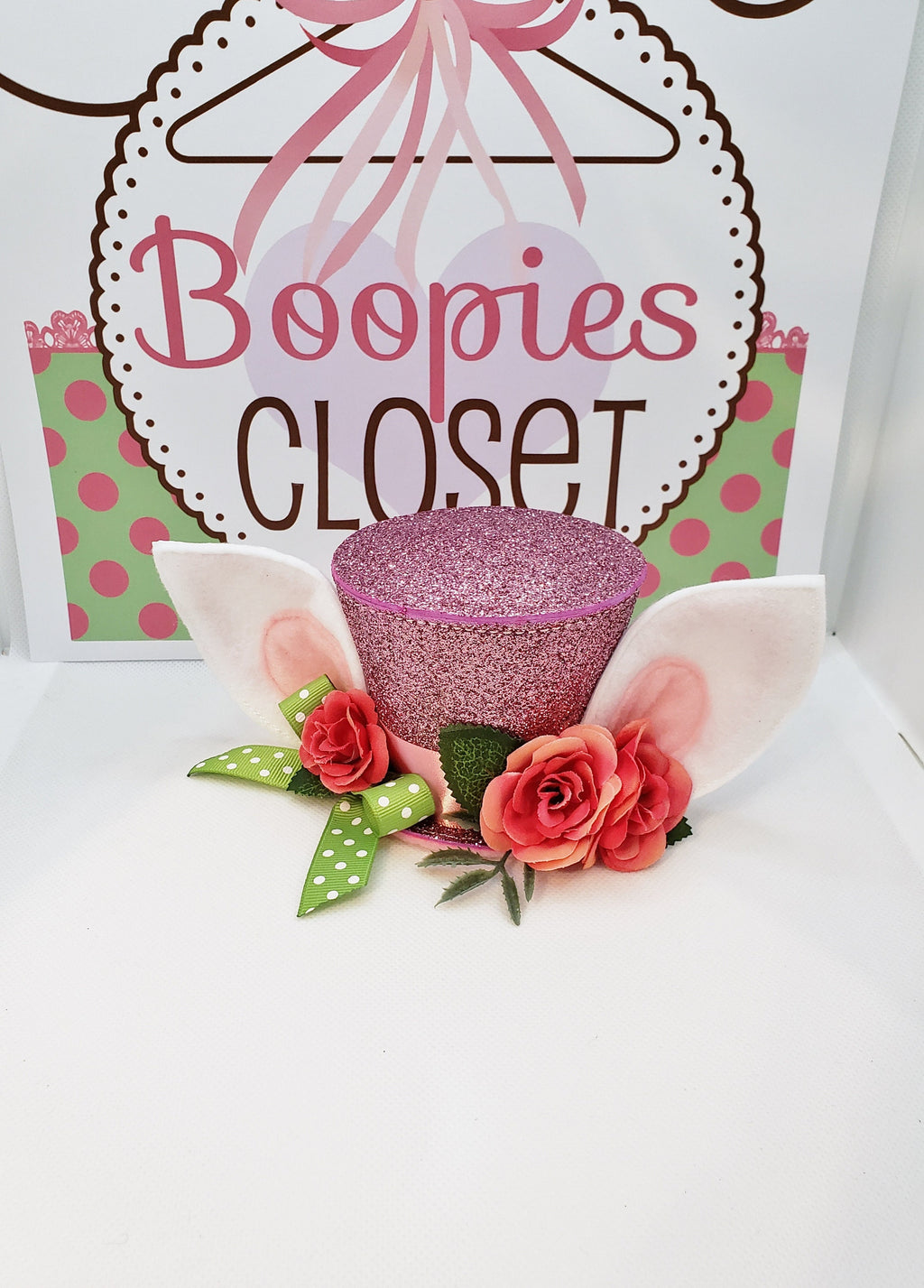 Sparkle Rabbit Ears Mini Top Hat – Floral Easter Fascinator for Women & Girls, Spring Party Hat