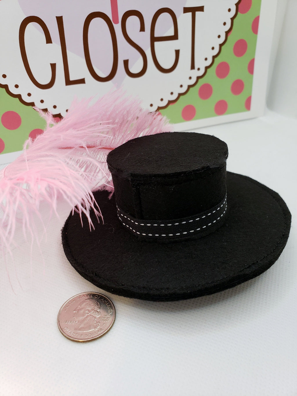 Cavalier Mini Hat with Pink Plume – Renaissance Costume Hat for Adults, Kids & Pets, Musketeer Headpiece
