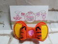 Tiger 3D Embroidered Felt Bow – Wild Animal Barrette or Headband for Kids & Pets, Safari Hair Accessory