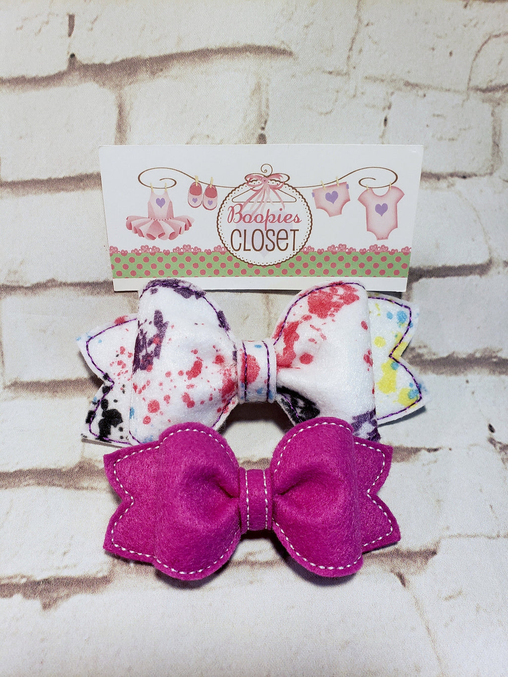 3D Felt Pinch Bow Barrette or Headband – Handcrafted Hair Bow for Girls, Kids Hair Accessory