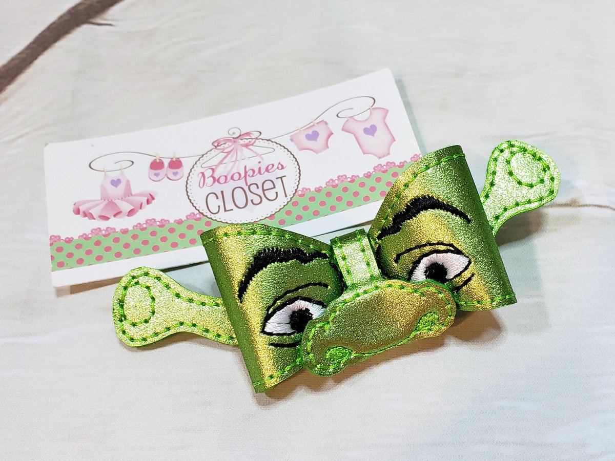 Ogre 3D Embroidered Felt Bow – Funny Costume Headband for Babies & Kids, Character Hair Accessory