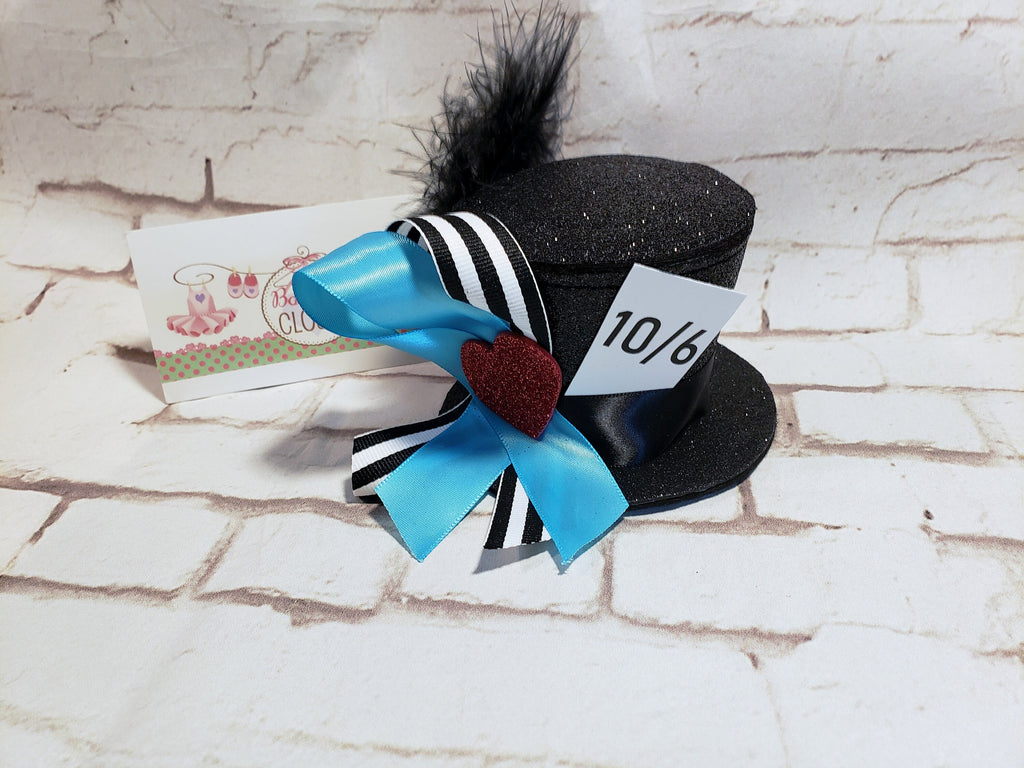 Custom Sparkle Mad Hatter Mini Top Hat – Alice in Wonderland Fascinator for Adults & Kids