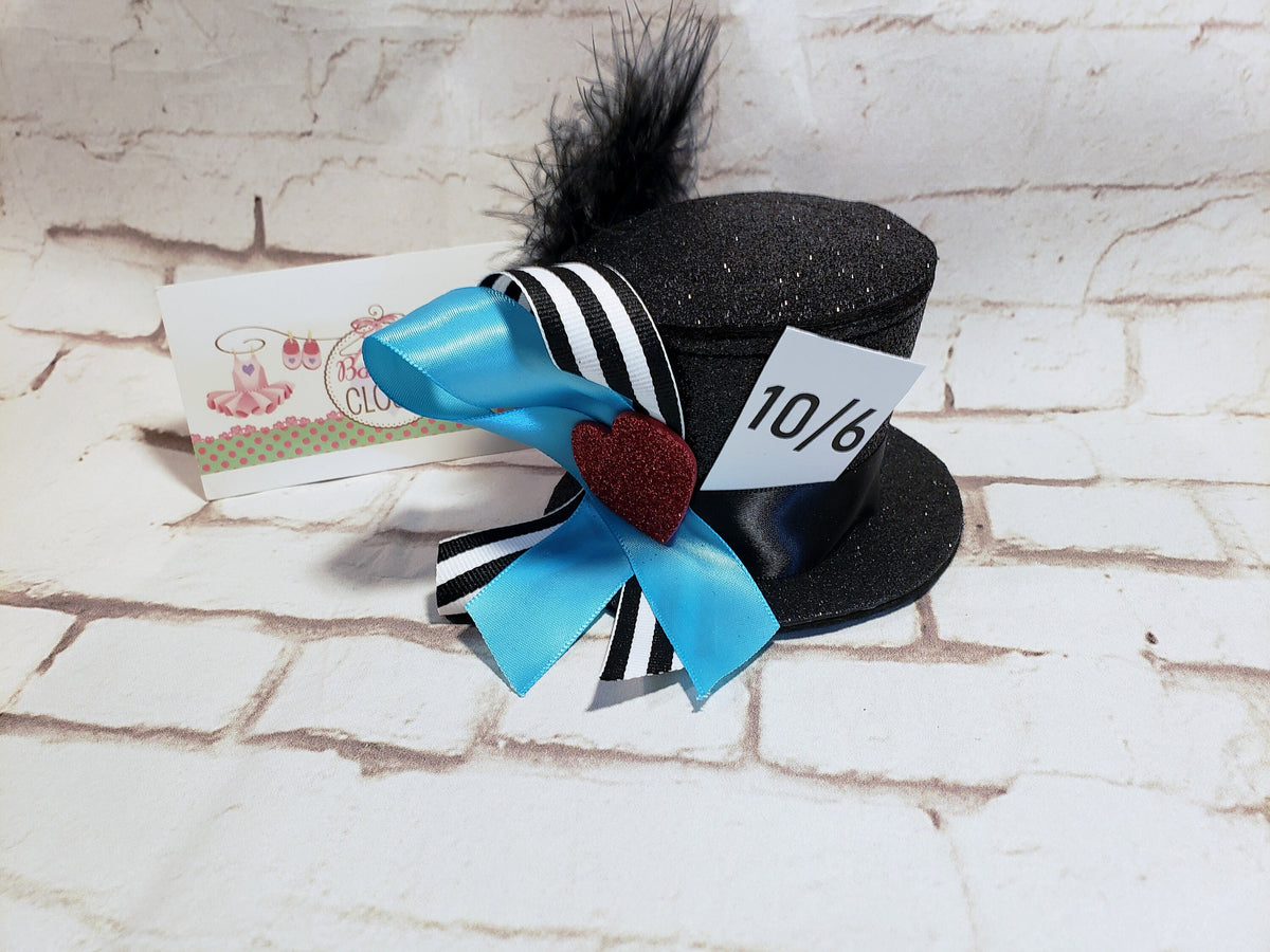 Custom Sparkle Mad Hatter Mini Top Hat – Alice in Wonderland Fascinator for Adults & Kids