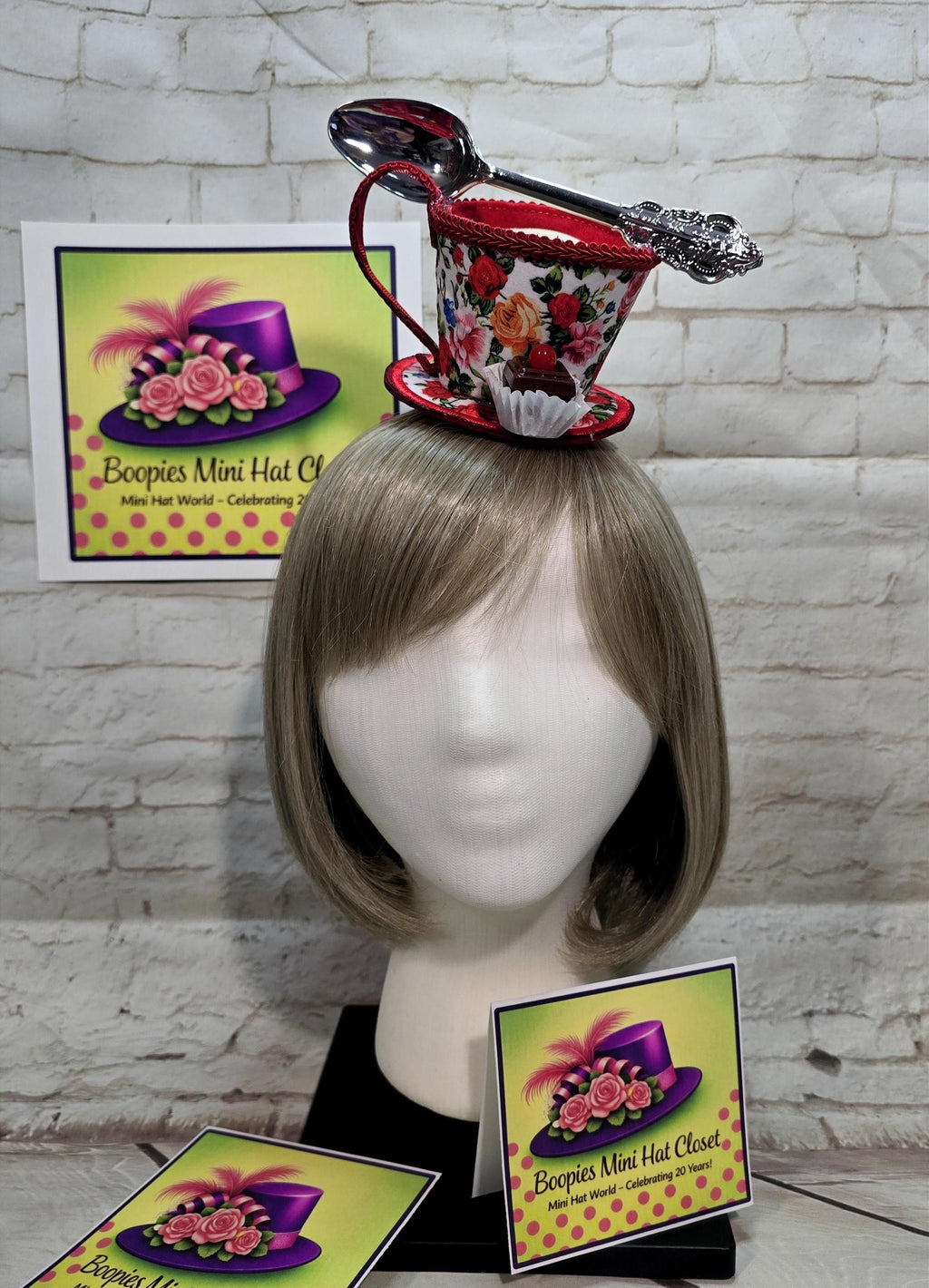 Tea Cup Mini Hat: Floral Felt, Petit Four Topping