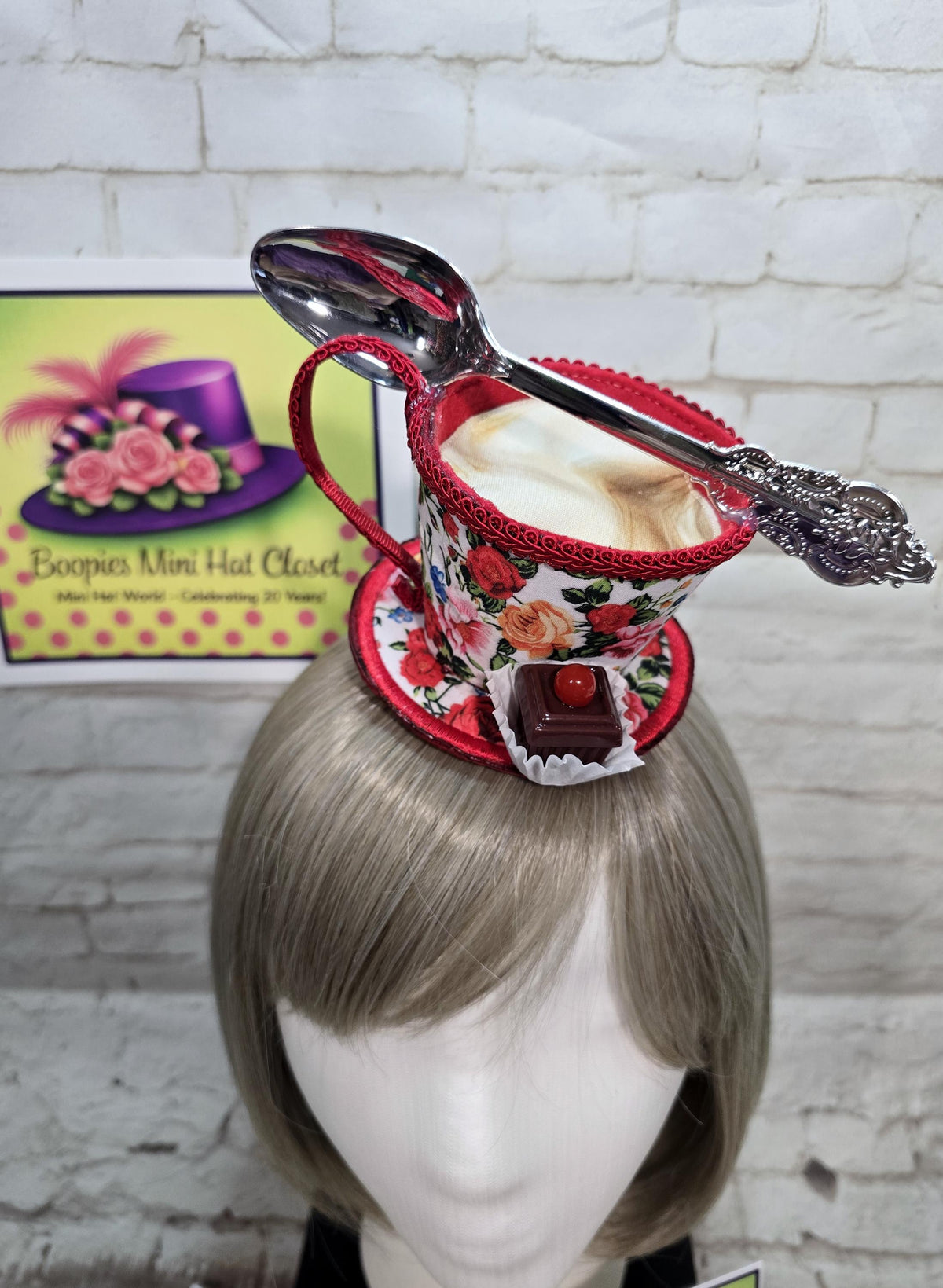 Tea Cup Mini Hat: Floral Felt, Petit Four Topping