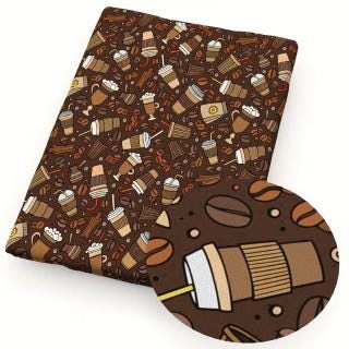 Coffee Cup Mini Hat: Coffee Themed Fabric, Petit Four Topping